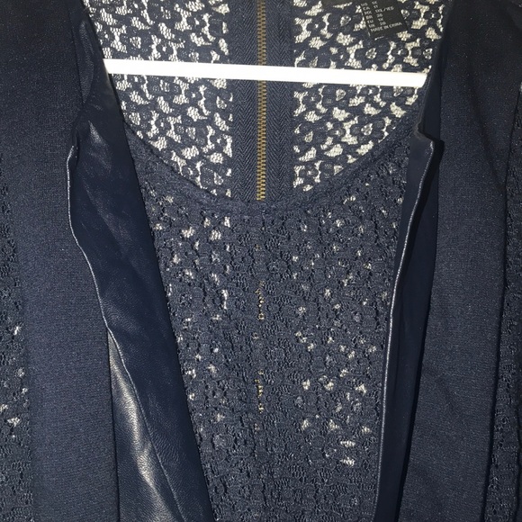 Lace Navy Blue Midi Dress - Picture 2 of 4